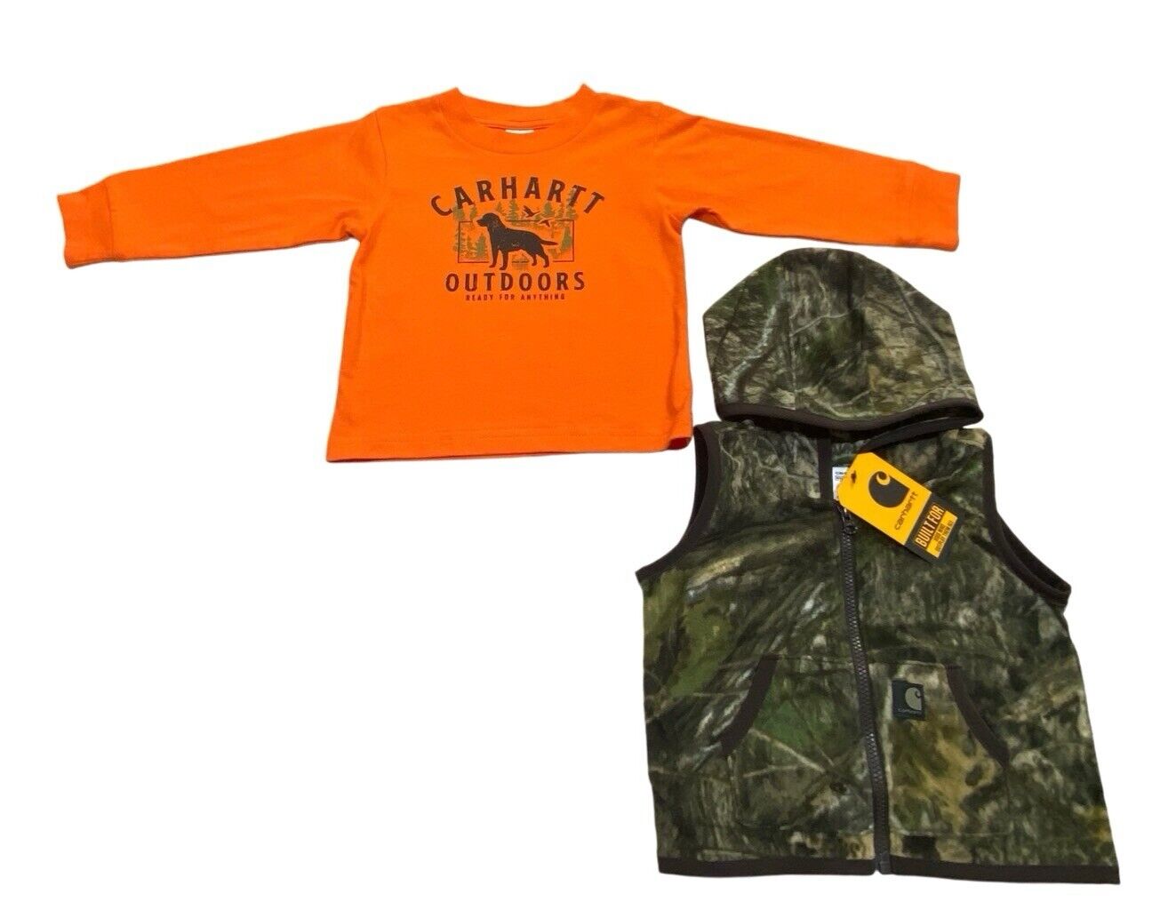 Carhartt Kid's Long-Sleeve T-Shirt, Camo Vest  6M Months Hunting Dog New