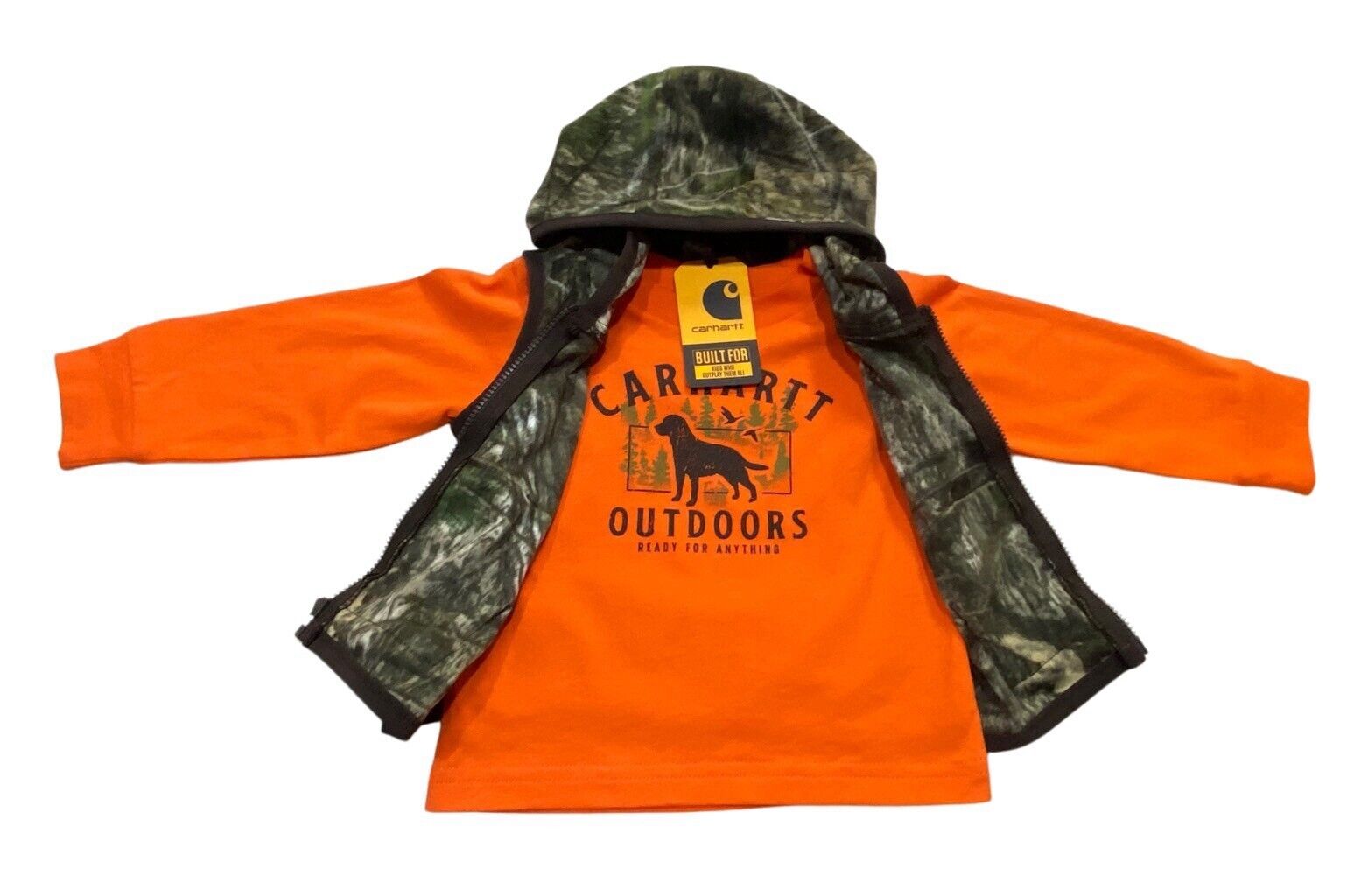 Carhartt Kid's Long-Sleeve T-Shirt, Camo Vest  6M Months Hunting Dog New