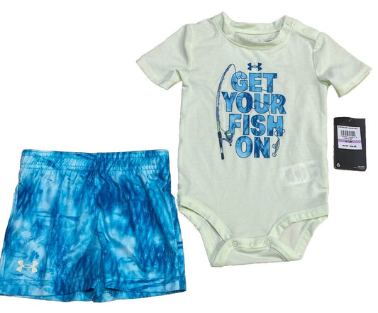 Under Armour Get Your Fish On Sugar Mint 2 Piece 9/12 Months Babies New